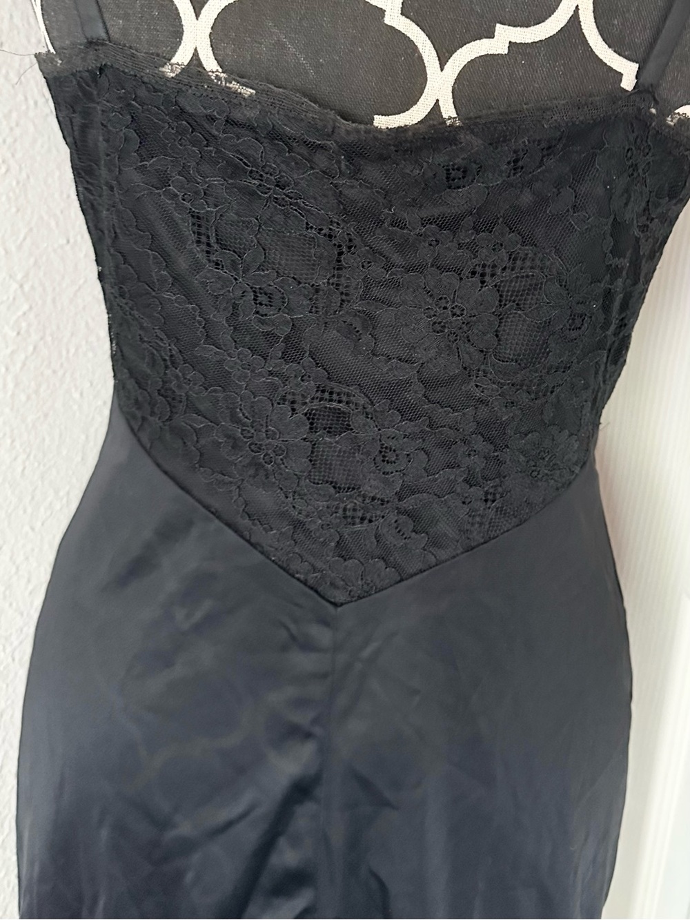 Vintage 1970s vanity affair, black Lacey slip night dress lingerie - Picture 7 of 12